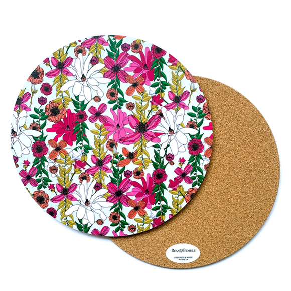 Vivid Garden Blooms Round Placemat