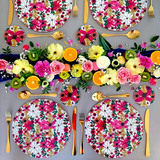 Vivid Garden Blooms Round Placemat