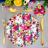 Vivid Garden Blooms Round Placemat