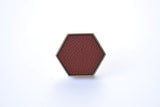 Zinc Alloy Hexagon Knob - Brown Leather