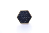 Zinc Alloy Hexagon Knob - Crack Black