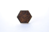 Zinc Alloy Hexagon Knob - Crack Brown