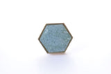 Zinc Alloy Hexagon Knob - Crack Light Blue