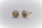 Knob Of The Week - White Stone Knob With Brushed Brass Finish