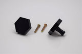 Solid Brass Hexagon Knob - Black