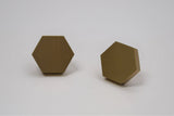 Solid Brass Hexagon Knob - Brushed Brass