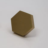 Solid Brass Hexagon Knob - Brushed Brass