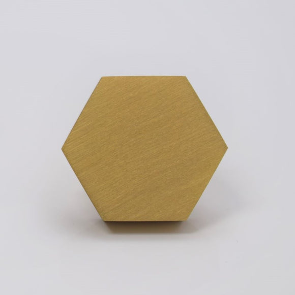 Solid Brass Hexagon Knob - Brushed Brass