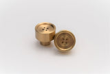 Solid Brass Button Knob - Brushed Brass