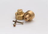 Solid Brass Button Knob - Brushed Brass