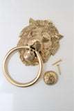 Brass Lion Door Knocker - Polished Brass