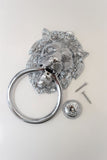 Brass Lion Door Knocker - Silver Chrome