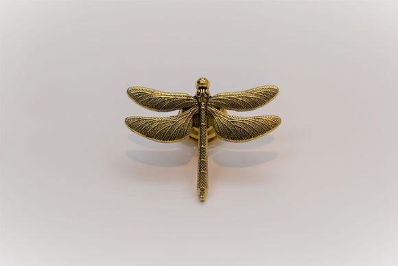 Premium Dragonfly Knob - Old Gold