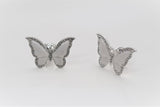 Premium Butterfly  Knob - Silver & White