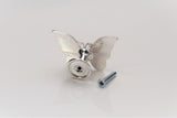 Premium Butterfly  Knob - Silver & White