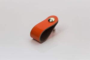 Leather Drawer Pull/Handle/Knob - Orange