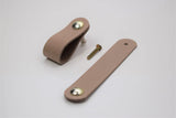 Leather Drawer Pull/Handle/Knob - Beige/ Neutral