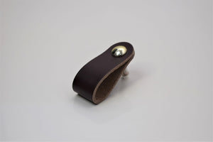 Leather Drawer Pull/Handle/Knob - Dark Brown