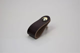 Leather Drawer Pull/Handle/Knob - Dark Brown