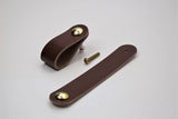 Leather Drawer Pull/Handle/Knob - Dark Brown