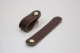 Leather Drawer Pull/Handle/Knob - Mid Brown