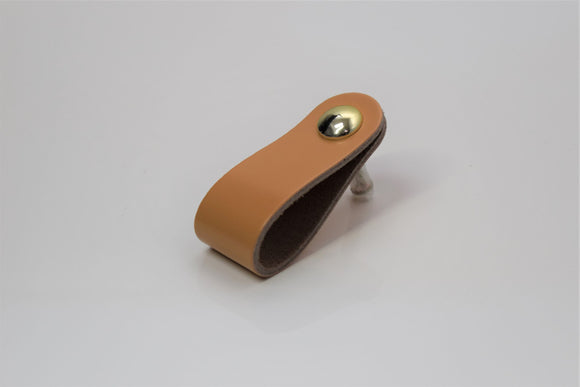 Leather Drawer Pull/Handle/Knob - Camel