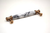 Ceramic & Zinc Kitchen/Draw handle - Marble