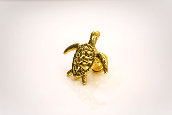 Sea Turtle Knob - Old Gold (Premium)