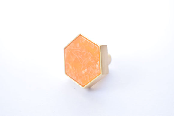 Zinc Alloy Hexagon Knob - Light Brown