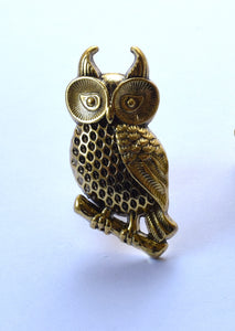 Premium Owl Knob - Old Gold