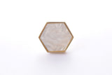 Zinc Alloy Hexagon Knob - Snow White