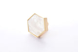 Zinc Alloy Hexagon Knob - Snow White