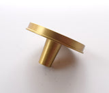 Solid Brass Knob Classic Large -Brushed Brass