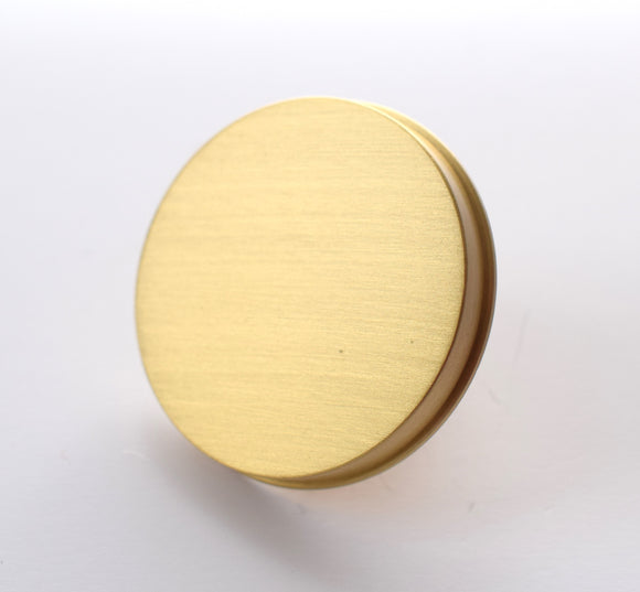 Solid Brass Knob Classic Large -Brushed Brass