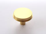 Solid Brass Knob Classic Small -Brushed Brass