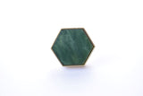 Zinc Alloy Hexagon Knob - Stone Sage Green