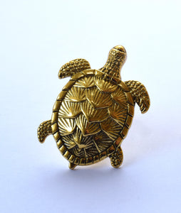 Premium Turtle Knob - Old Gold