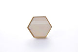 Zinc Alloy Hexagon Knob - Shell White