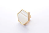 Zinc Alloy Hexagon Knob - Shell White